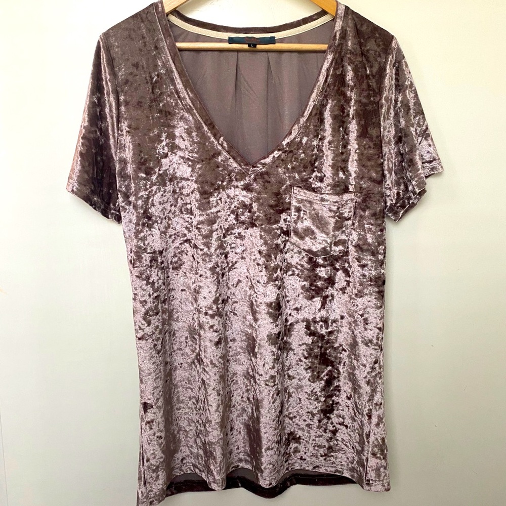 Deep V Velvet Shirt